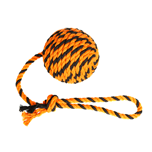 Мяч Броник малый с ручкой Doglike (оранжевый-черный), d=8 см фото 3