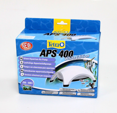 Компрессор Tetra APS 400 для аквариума 250 - 600 л (400 л/ч, 4.5 Вт, 2 канала, регулируемый), белый фото 3