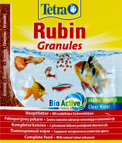 Корм Tetra Rubin Granules 15г. (сашет), гранулы для всех видов рыб, для усиления окраса рыб  фото 2