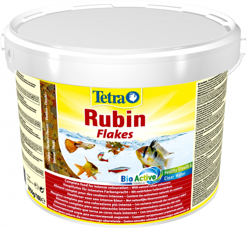 Корм Tetra Rubin Flakes 10 л, хлопья для всех видов рыб, для усиления окраса 