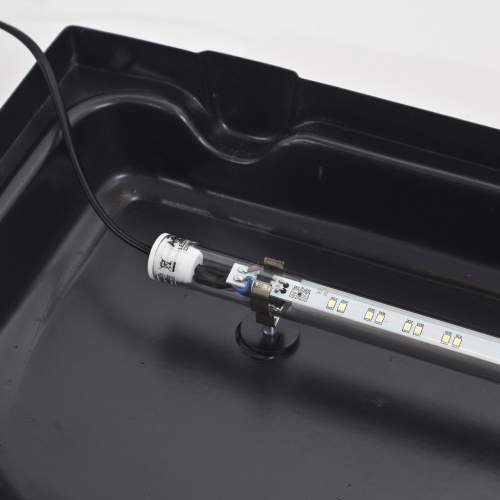 Аквариум AquaPlus STD LED Ф70 итальянский орех (61х32х45 см) стекло 5 мм, фигурный, 59 л., со светодиодным модулем LEDDY TUBE Retro Fit Sunny 10 W / 420 мм фото 4