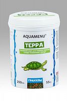Корм основной AQUAMENU Терра 250 мл, плавающие гранулы для водных черепах