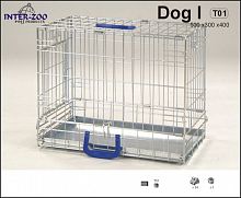 Клетка InterZoo T-01 Dog 1 ZINC (500х300х400 мм), для собак, с одной дверцей, прут цинк