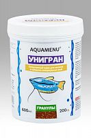 Корм ежедневный AQUAMENU Унигран 600 мл, гранулы для мелких и средних аквариумных рыб