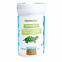 Корм натуральный AQUAMENU Гаммарус 100 мл, гранулы для крупных, средних рыб и пресноводных черепах