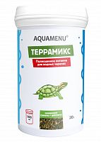 Корм AQUAMENU Террамикс 100 мл., для водных черепах в виде плавающих гранул и гаммаруса NEW