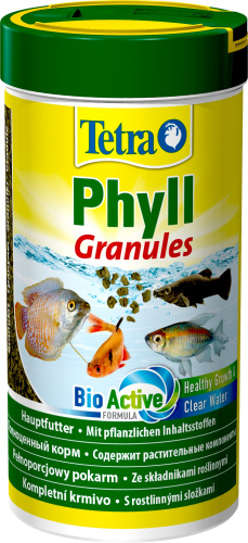 Корм Tetra Phyll Granules 250 мл, гранулы для всех видов травоядных рыб