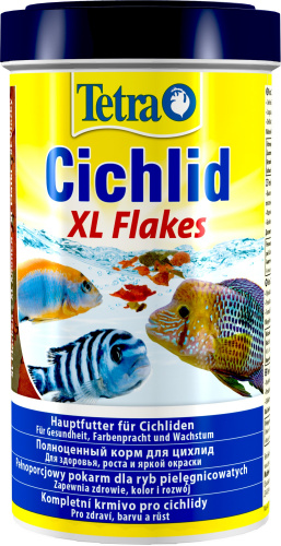 Корм Tetra Cichlid XL Flakes 500мл, хлопья для крупных цихлид фото 3