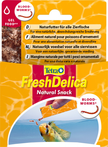 Корм Tetra FreshDelica Bloodworms 48 г (желе/ мотыль), натуральное лакомство для всех видов рыб  фото 2