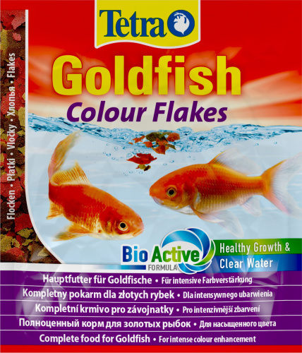 Корм Tetra Goldfish Colour Flakes 12 г (сашет), хлопья для золотых рыбок, для усиления окраса фото 2