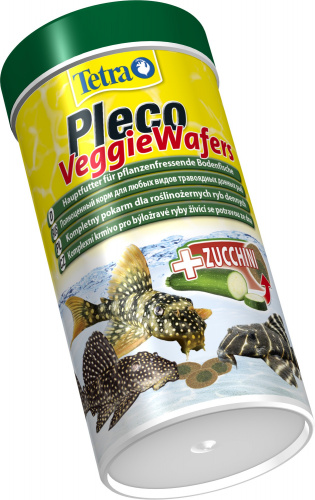 Корм Tetra Pleco Veggie Wafers 250 мл, пластинки для травоядных донных рыб, с цукини фото 2