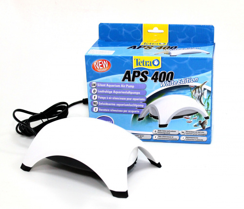 Компрессор Tetra APS 400 для аквариума 250 - 600 л (400 л/ч, 4.5 Вт, 2 канала, регулируемый), белый фото 2