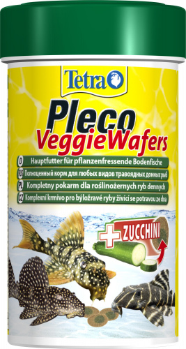 Корм Tetra Pleco Veggie Wafers 100 мл, пластинки для травоядных донных рыб, с цукини фото 3