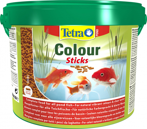 Корм Tetra Pond Colour Sticks 10 л, палочки для усиления окраса прудовых рыб фото 2