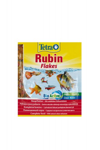 Корм Tetra Rubin Flakes 12 г (сашет), хлопья для всех видов рыб, для усиления окраса  фото 2