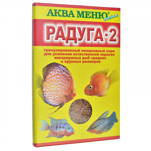 Корм экструдированный АКВА МЕНЮ Радуга-2  25г, гранулы  для усиления окраса рыб средних размеров
