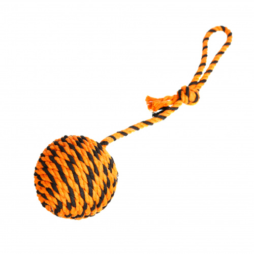 Мяч Броник средний с ручкой Doglike (оранжевый-черный), d=10,5 см фото 2