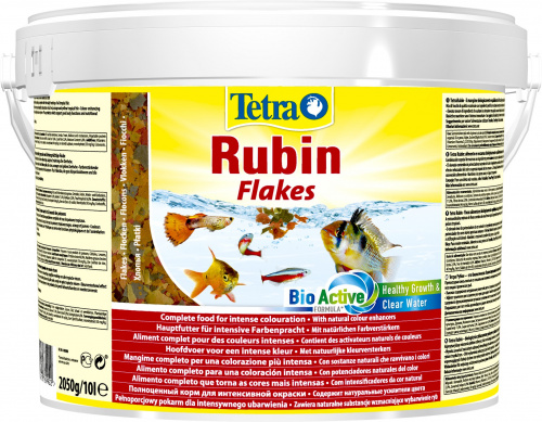 Корм Tetra Rubin Flakes 10 л, хлопья для всех видов рыб, для усиления окраса  фото 2