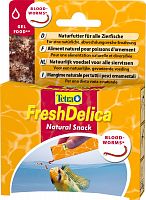 Корм Tetra FreshDelica Bloodworms 48 г (желе/ мотыль), натуральное лакомство для всех видов рыб 