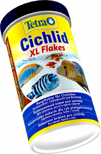 Корм Tetra Cichlid XL Flakes 500мл, хлопья для крупных цихлид фото 2