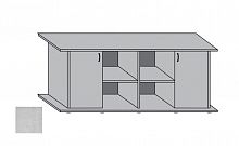 Подставка AquaPlus 160 (1610*460*710) с двумя дверками ДСП по краям, металлик, в коробке , ПВХ