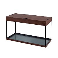 Картинка анонса Аквариум AquaPlus LUX LED П120 орех (81х36х49 см) стекло 6 мм, прямоугольный, 105 л., аквар. коврик