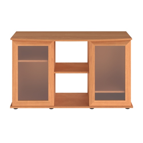 Детальная картинка Подставка AquaPlus фигурная 120 (121х41/32х72 см) две дверки МДФ со стеклом, бук, в коробке, подходит для модели аквариума LUX Ф245 фото 2