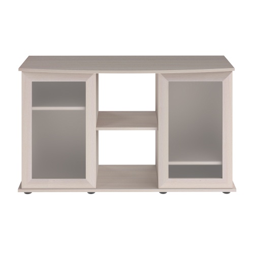 Детальная картинка Подставка AquaPlus фигурная 120 (121х41/32х72 см) две дверки МДФ со стеклом, выбеленный дуб, в коробке, подходит для модели аквариума LUX Ф245 фото 2