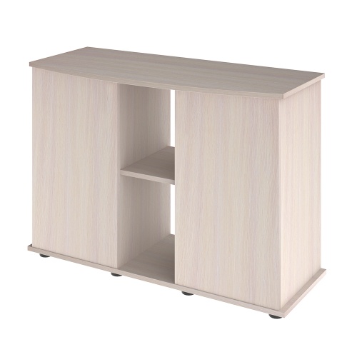 Детальная картинка Подставка AquaPlus фигурная 100 (101х42/33х72 см) две дверки ДСП, выбеленный дуб, в коробке, подходит для модели аквариума LUX Ф170