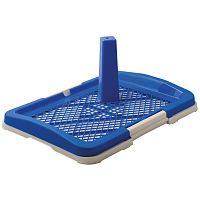 Картинка анонса Туалет для собак ZooOne со столбиком 47х34х6 (20) см малый (синий)