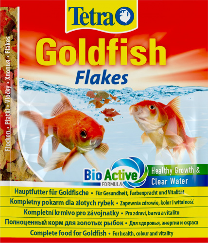 Корм Tetra Goldfish Flakes 12 г (сашет), хлопья для золотых рыбок фото 2