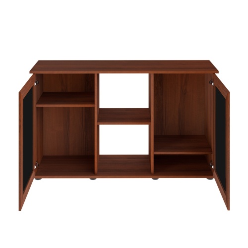 Детальная картинка Подставка AquaPlus  120 (121*41*72) две дверки МДФ со стеклом, орех, в коробке, подходит для моделей аквариумов LUX П264, LUX П288 фото 2