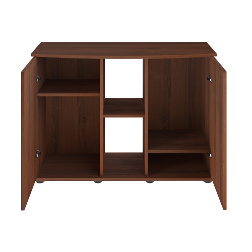 Детальная картинка Подставка AquaPlus фигурная 100 (101х42/33х72 см) две дверки ДСП, орех, в коробке, подходит для модели аквариума LUX Ф170 фото 3