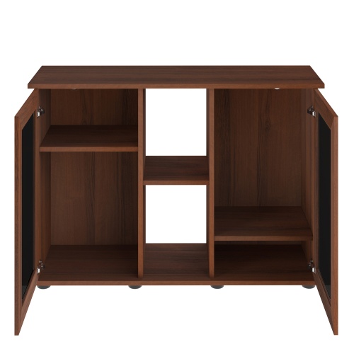 Детальная картинка Подставка AquaPlus 100 (101*41*72 см) две дверки МДФ со стеклом, орех, в коробке, подходит для модели аквариума LUX П200 фото 3