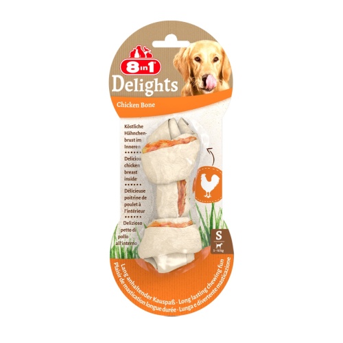 Детальная картинка Косточка 8in1 Delights для собак, с куриным мясом в жесткой говяжьей коже, S (11 см), 1 шт. 35 г
