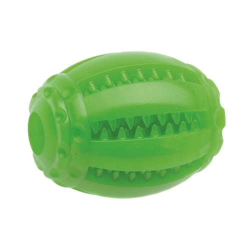 Детальная картинка Игрушка для собак COMFY MINT DENTAL  мяч рэгби зеленый