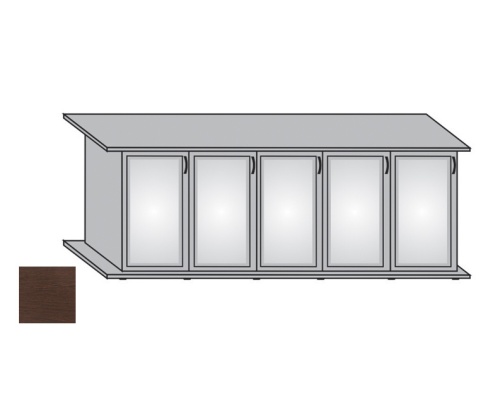 Детальная картинка Подставка AquaPlus 200 (201*51*71 см) с пятью дверками МДФ со стеклами, венге, в коробке, подходит для модели аквариума LUX П700 фото 2
