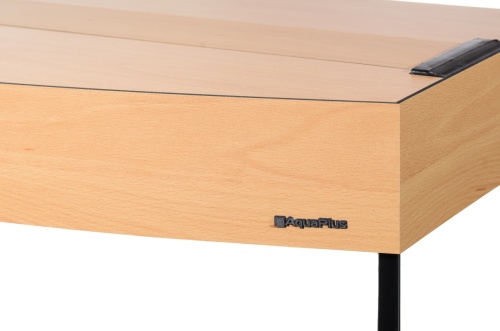 Детальная картинка Аквариум AquaPlus LUX LED Ф170 бук (101х41х56 см) стекло 6/8 мм, фигурный, 161 л., со светодиодным модулем AQUAEL LEDDY TUBE Retro Fit Sunny 1х17 W / 928 мм, аквар. коврик фото 4