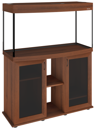 Детальная картинка Аквариум AquaPlus LUX LED Ф170 орех (101х41х56 см) стекло 6/8 мм, фигурный, 161 л., со светодиодным модулем AQUAEL LEDDY TUBE Retro Fit Sunny 1х17 W / 928 мм, аквар. коврик фото 6