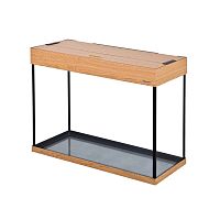 Картинка анонса Аквариум  AquaPlus LUX LED П100 дуб (71х31х56 см) стекло 6 мм,  прямоугольный, 92 л., аквар. коврик