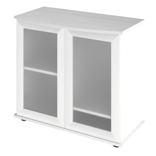 Детальная картинка Подставка AquaPlus фигурная 80 (81x36/28x72 см) две дверки МДФ со стеклом, белое дерево, в коробке, подходит для модели аквариума LUX Ф115