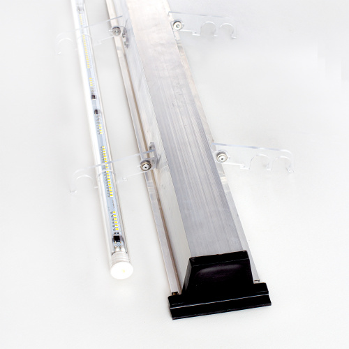Аквариум AquaPlus LUX LED Ф115 махагон (81х36х49 см) стекло 6 мм, фигурный, 98 л., со светодиодным модулем AQUAEL LEDDY TUBE Retro Fit Sunny 1х16 W / 700 мм, аквар. коврик фото 12