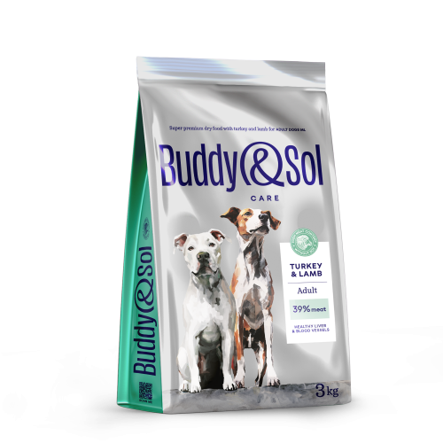 Детальная картинка Buddy&Sol CARE ADULT M/L сухой корм суперпремиум-класса с индейкой и ягненком для взрослых собак средних и крупных пород 3кг