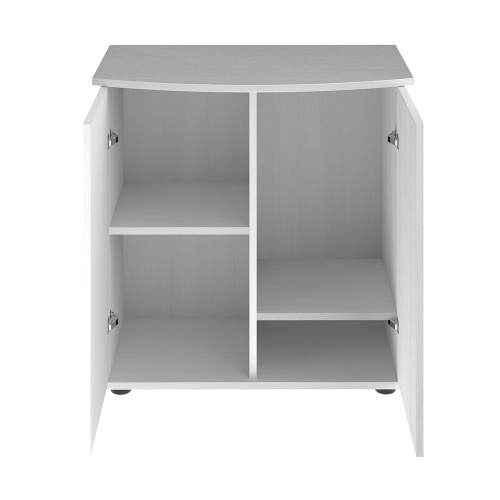 Детальная картинка Подставка AquaPlus фигурная 70 (71х36/30х72 см) две дверки ДСП, белое дерево, в коробке, подходит для модели аквариума LUX Ф105 фото 3