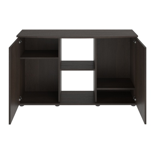 Детальная картинка Подставка AquaPlus фигурная 120 (121х41/32х72 см) две дверки ДСП, венге, в коробке, подходит для модели аквариума LUX Ф245 фото 3