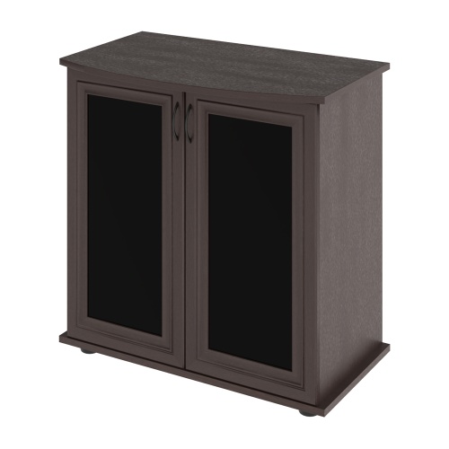 Детальная картинка Подставка AquaPlus фигурная 70 (71x36/30x72 см) две дверки МДФ со стеклом, венге, в коробке, подходит для модели аквариума LUX Ф105 фото 2