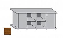 Подставка AquaPlus 160 (1610*460*710) с двумя дверками ДСП по краям, орех, в коробке , ПВХ