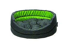 Картинка анонса Лежанка COMFY  FANCY  S серая с салатовой отделкой  (48х40х15 см)