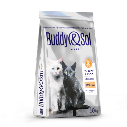 Детальная картинка Buddy&Sol CARE STERILIZED сухой корм суперпремиум-класса с индейкой и уткой для стерилизованных кошек 10кг