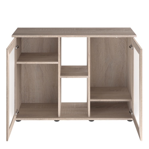 Детальная картинка Подставка AquaPlus 100 (101*41*72 см) две дверки МДФ со стеклом, дуб сонома, в коробке, подходит для модели аквариума LUX П200 фото 3